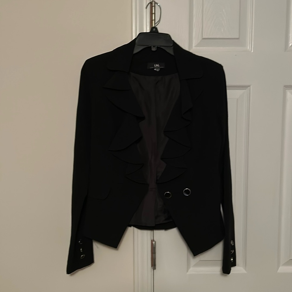 Black ruffle work jacket